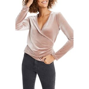 MADEWELL Velvet Blush Ballet Wrap Top